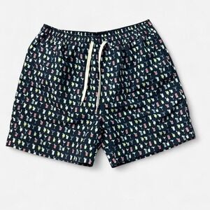 Southern Proper Swim Trunks Men's M Navy Cocktail Print 0092